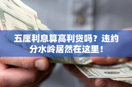 武汉五厘利息算高利贷吗？违约分水岭居然在这里！