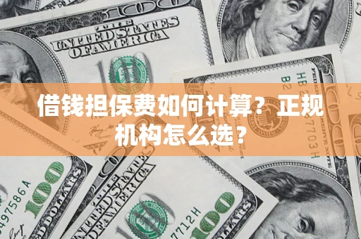 武汉借钱担保费如何计算？正规机构怎么选？