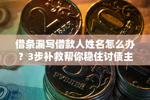 武汉借条漏写借款人姓名怎么办？3步补救帮你稳住讨债主动权