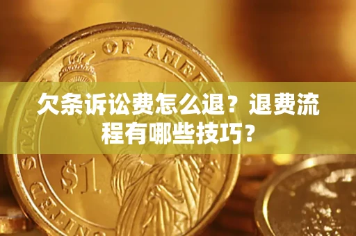 武汉欠条诉讼费怎么退？退费流程有哪些技巧？