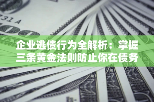 武汉企业逃债行为全解析：掌握三条黄金法则防止你在债务乱局中“踩雷”