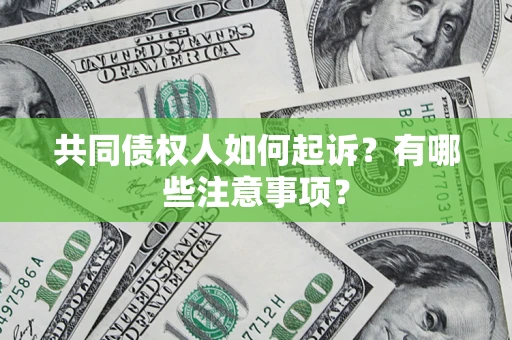武汉共同债权人如何起诉？有哪些注意事项？